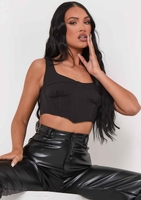 Sabrina Black Cup Detail Corset Crop Top