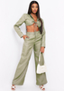 Sabrina Khaki High Waisted Trouser Co-ord