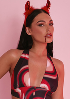 Sabrina Red Sequin Devil Horns Halloween Headband
