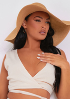 Samara Beige Straw Floppy Hat
