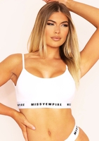 Saniya White Missy Empire Tape Cami Crop Lounge Bralet