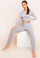 Sarah Grey Brushed Ribbed Legging