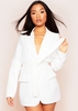 Saria White Belted Blazer