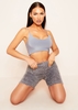 Seena Grey Fluffy Knit High Waist Shorts