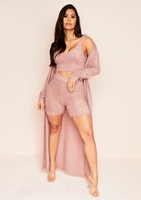 Seena Rose Fluffy Knit High Waist Shorts