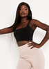 Selena Black Square Neck Crop Top