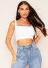 Selena White Square Neck Crop Top