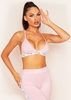 Selma Pale Pink Missy Branded Triangle Cross Strap Strappy Bralet