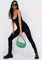 Serena Black Knitted Strappy Jumpsuit