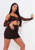 Sharpay Chocolate Lace Up Mesh Crop Top