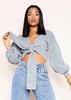 Shelly Grey Knitted Balloon Sleeve Tie Front Cardigan