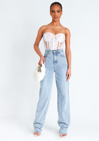 Shyla White Lace Cropped Corset Top