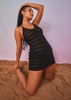 Sia Black Crochet V Front Halter Neck Dress