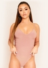 Sidra Mocha Smooth Plunge Strappy Bodysuit