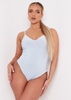 Sidra Pale Blue Smooth Plunge Strappy Bodysuit
