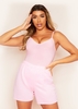 Sidra Pale Pink Smooth Plunge Strappy Bodysuit