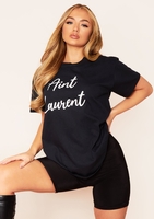 Sofia Black Slogan Oversized T-Shirt