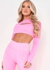 Sofia Pink Missy Empire Cut Out Gym Crop Top