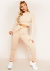 Sophie Nude Soft Ribbed Drawstring Joggers