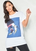 Sophie White Block Colour Heel Graphic T-Shirt