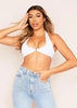 Staci White Bandage Halterneck Ring Top