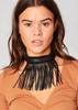 Starr Black Chain Detail Tassel Choker