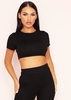 Stassie Black Capped Sleeve Crop Top