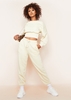 Stella Cream Seam Detail Cropped Sweater And Jogger Loungewear Set