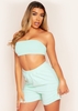 Stormi Mint Green Velour Bandeau Crop Top