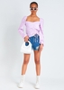 Tallulah Lilac Checkerboard Print Ruched Front Top