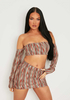 Talulla Multi Stripe Cold Shoulder Bandeau Crop Top