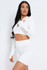 Tana Cream Missy Sport Zip Through Cropped Gym Jacket