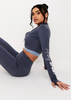 Tana Navy Missy Sport Zip Through Cropped Gym Jacket