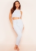 Tania Blue Teddy Borg Drawstring Leggings