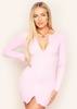 Tania Pink Ribbed Double Zip Mini Dress