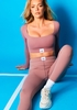 Tarah Rose Missy Sport Tab Logo Thick Gym Long Sleeve Crop Top