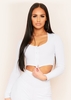 Tavia Light Grey Popper Ribbed Crop Top