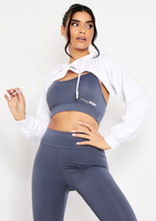 Tessa White Missy Sport Extreme Cropped Hoodie