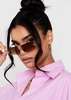 Tiana Brown Frameless Squareframe Sunglasses