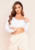 Tilda White Basic Jersey V Plunge Crop Top