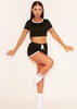 Tyra Black Contrast Edge Shorts