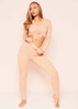 Valentina Nude Ruched Ribbed Legging Co-Ord Set