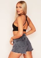 Vanessa Black Cross Back Crop Top