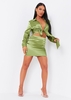 Verity Green Satin Mini Skirt Co-Ord