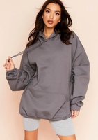 Vickie Charcoal Oversized Drawstring Hoodie