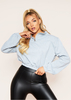 Victoria Grey Half Zipped Cropped Jumper