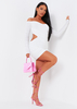 Viola Ivory Bardot Wrap Ruched Mini Dress