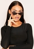 Vivica Clear Black Angular Cat Eye Sunglasses