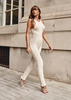 Zahra Cream Contour Effect Knit Jumpsuit