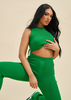 Zamia Green Knitted Sleeveless Crop Top